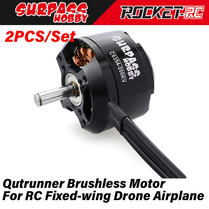 Enlarge Surpass Hobby 2pcs 6354 Waterproof Outrunner Brushless Motor for RC Remote Control Fixed Wing Drone Airplane Plane Fpv Car Parts