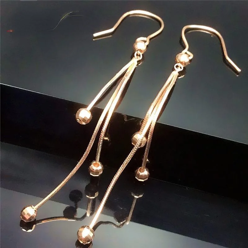

Jewelry Russian Purple Gold Earrings Rose Gold Color Gold New Snake Bone Simple Earrings Luxury Jewelry Fashion Jewelry