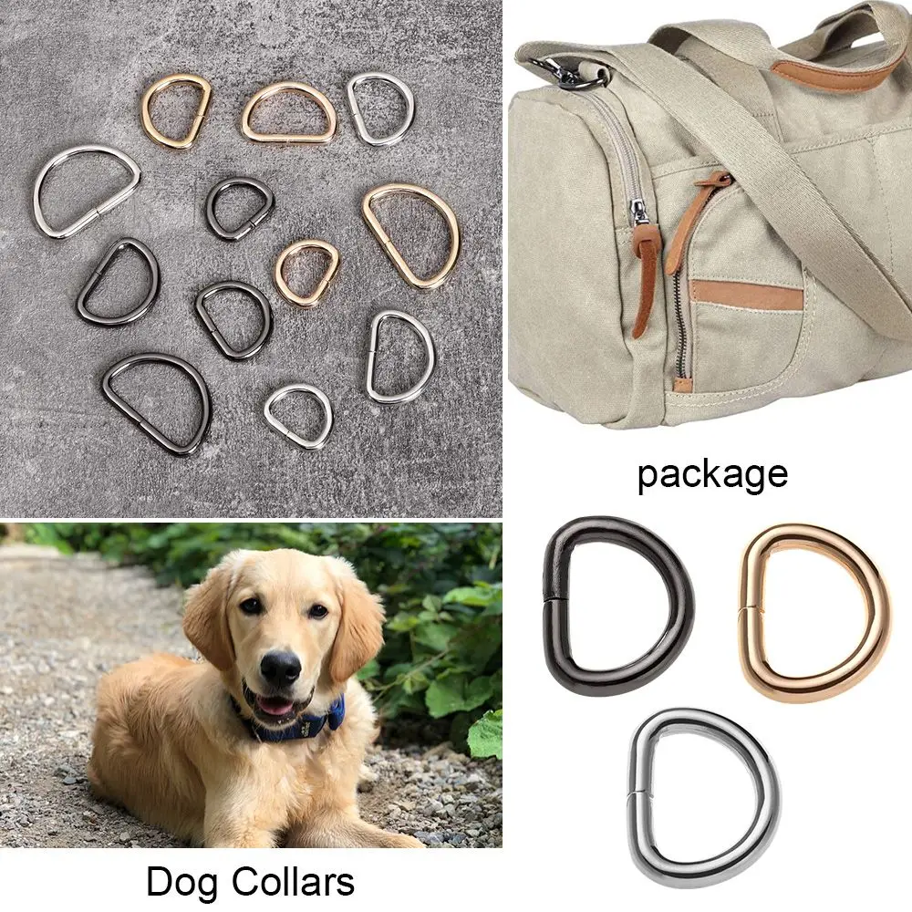 

20Pcs Durable Semicircle Dog Collars D-Shape DIY Accessories Buckle Clips Metal D Rings