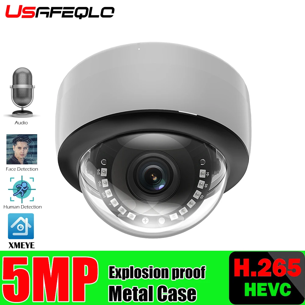 

Купольная IP-камера видеонаблюдения, 5 МП, 4 МП, 3 Мп, встроенный микрофон, IP66, ночное видение, ONVIF
