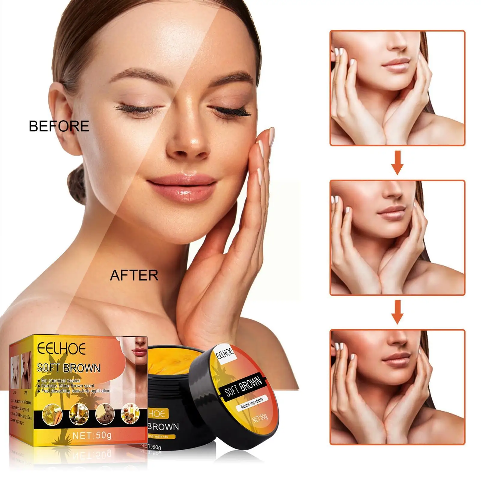 

Self Tanning Cream Fast Body Face Self Tanner Fake Tan Cream Solarium Mak Makeup Foundation Natural Sunscreen For The Body N1x1