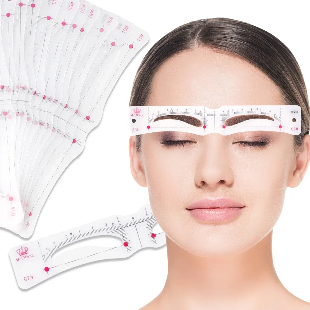 12-стильные Трафареты Для Бровей Съемные И Многоразовые Шаблоны Макияжа С