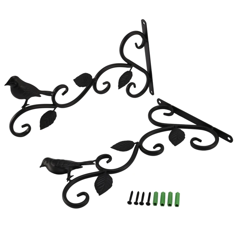 

Wall Hook Hanging Plant Bracket 2 Pack 11.8Inch Iron Bird Feeders Hook Hanger For Flower Baskets, Feeders,Street Lights