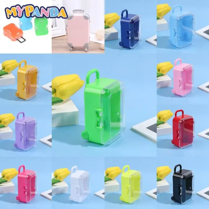 

Mini Plastic Suitcase Luggage Doll Accessories Furniture Kids Toys Play House 3D Travel Train Suitcas For Baby Doll Gift