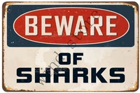 shark funny tin signs wall decor jaws movie tin poster metal sign retro style home shop bar coffee vintage arts 8x12 in