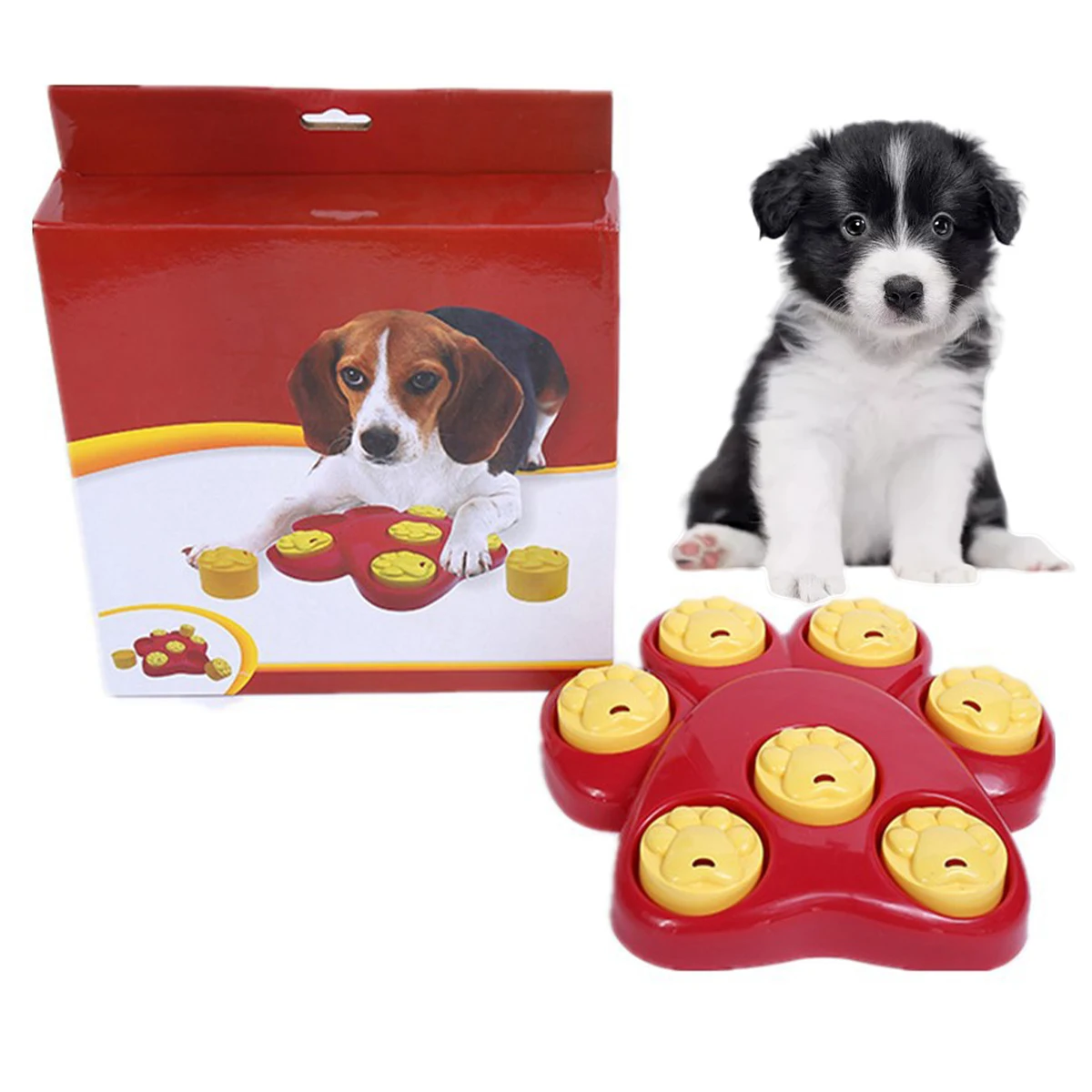 

Slow Feeder Dog Bowl Reusable Dog Slow Food Box Interactive Dog Feeding Bowl Anti-Gulping Slow Feeder Training Bowl Paw Shape