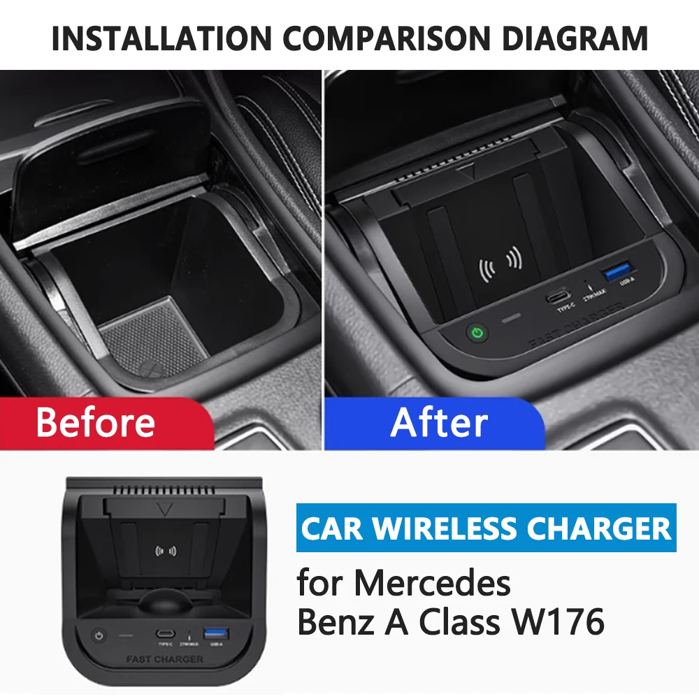 

Беспроводная зарядка 15 Вт, зарядное устройство для телефона Mercedes Benz W176 C156 C177 GLA CLA 2018, держатель для мобильного телефона, быстрая зарядка, аксессуары для интерьера