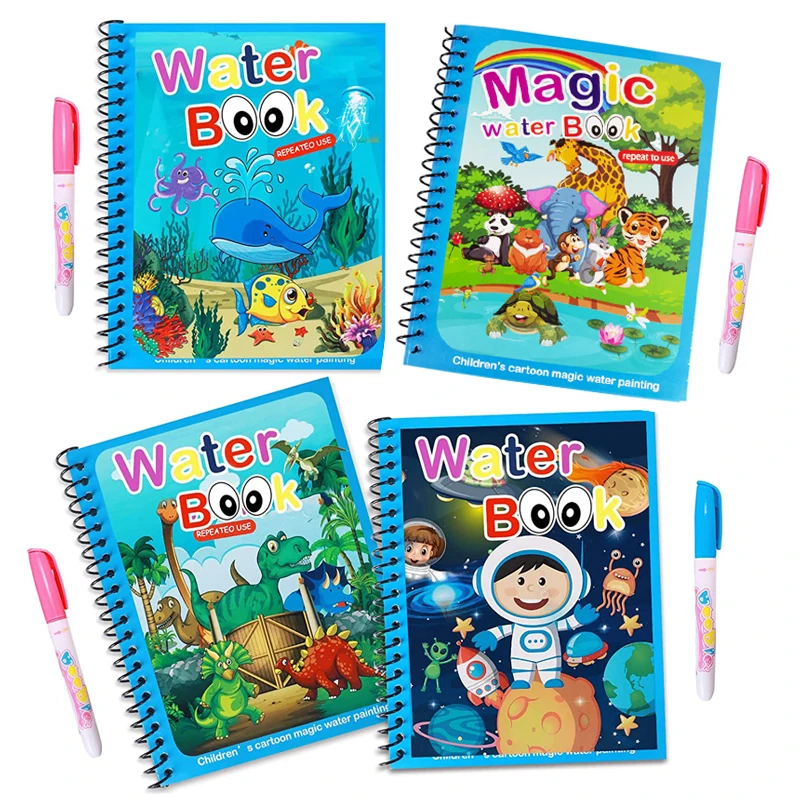 

Magic Water Drawing Book Montessori Toys Reusable Coloring Book Drawing Toys for Kids 2 to 4 years old Educational Girls Toys