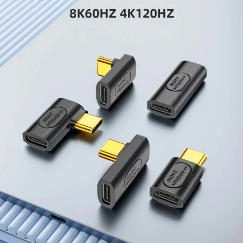 Адаптер-удлинитель для быстрой передачи данных 240 Вт USB C 90/180 градусов Type Папа-мама