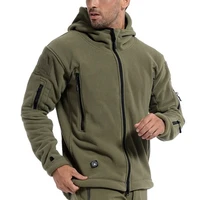 tactical mens military green jacket outdoor sports hoodie hiking cold proof submachine coat hoodie mens fleece coat