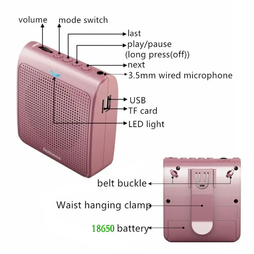 Портативный громкоговоритель Rolton K100 миниатюрный голосовой усилитель микрофон с