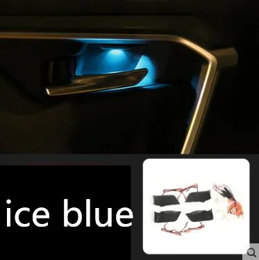 

Внутренняя дверная чаша, лампа, установка внутренней ручки, светодиодная атмосферная лампа, украшение для Toyota RAV4 2019 2020, 5th