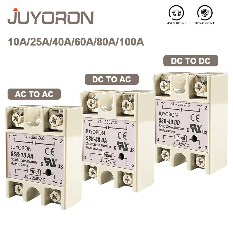 SSR-25DA SSR-40DA SSR-60DA 40AA 40DD твердотельное реле SSR 10A 25A 40A 60A модульное для контроля
