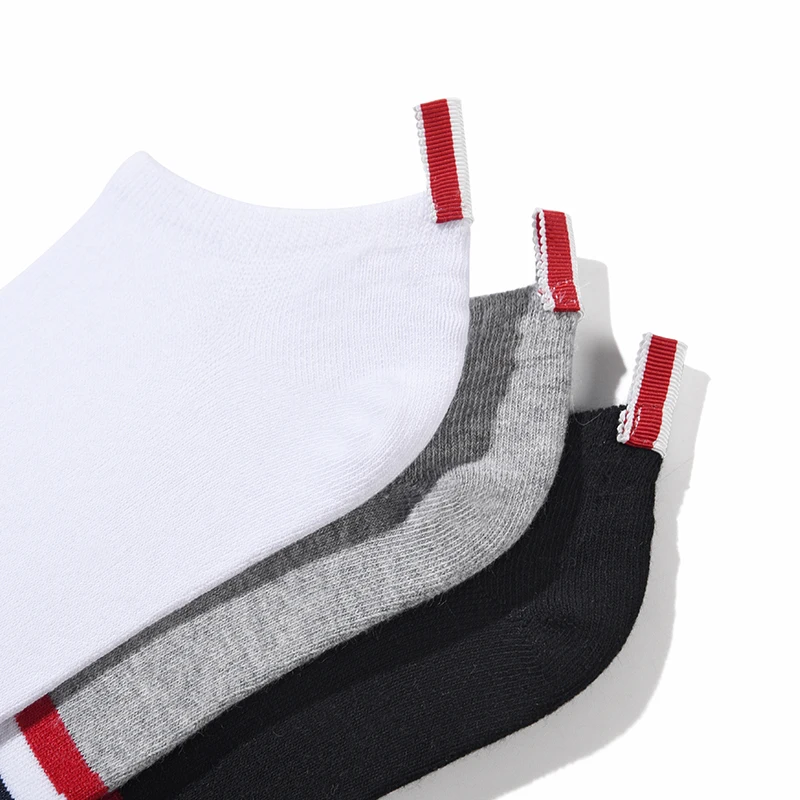 6 pairs of tb invisible socks non-slip shallow mouth socks men and women couple boat socks striped four-bar trend low-top boxed