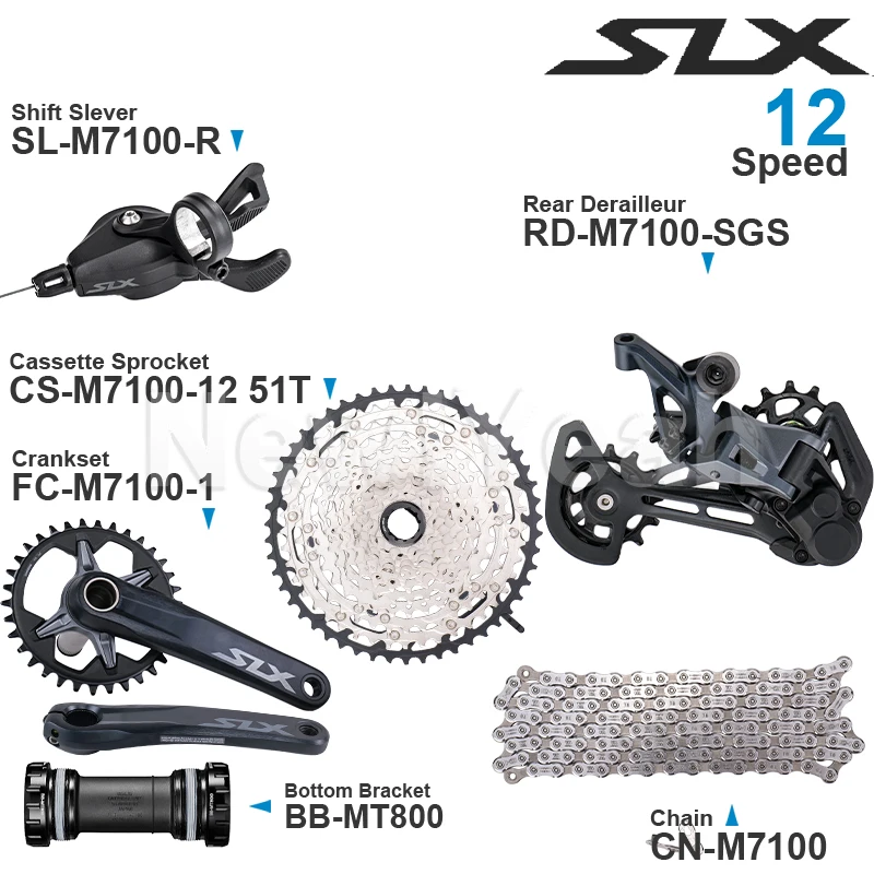 Переключатель передач SHIMANO SLX M7100 механизм переключения 10-45T/51T 12 Скоростей 1x12 В -