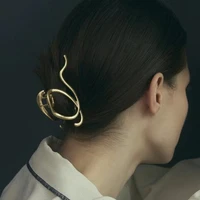 2022 new women elegant gold silver hollow geometric metal hair claw vintage hair clips headband hairpin fashion hair accessories