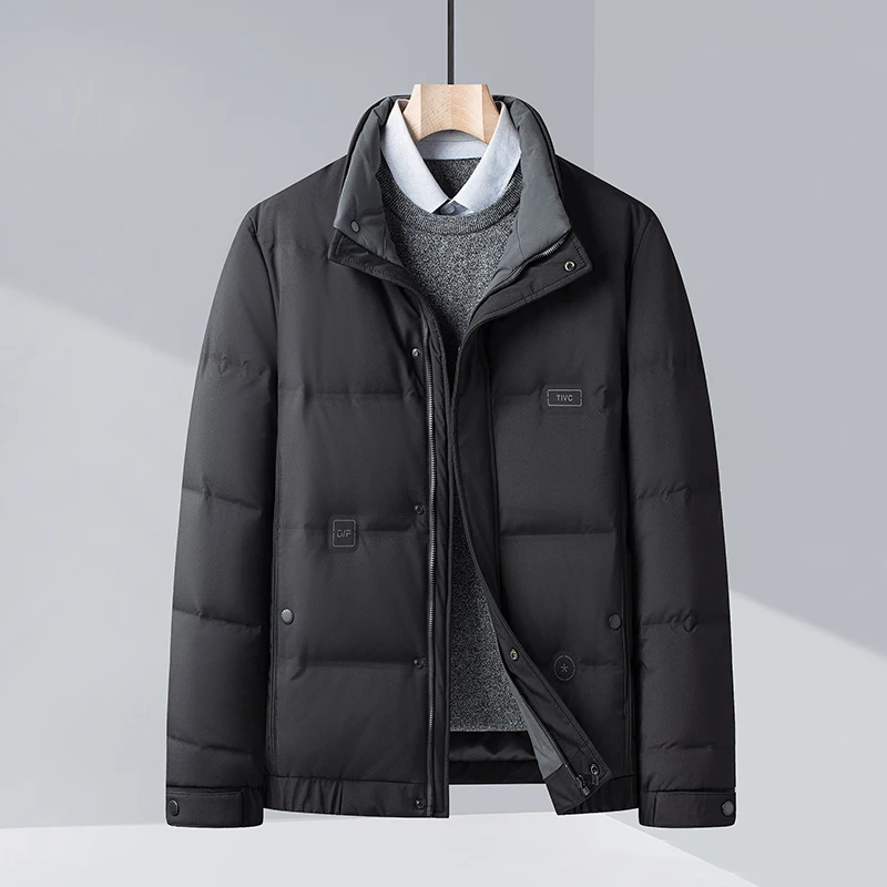Plus Size 5xl Top Grade Men's Business Casual Fashion Short Down Jacket Men Stand Collar Ultra Lightweight Warm Brand Down Coat