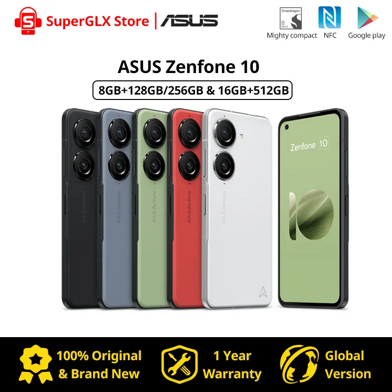 Global Version ASUS Zenfone 10 5G Snapdragon 8 Gen 2 5.9" 144Hz AMOLED Screen 30W Fast Charging 50MP Dual Cameras Zenfone 10z