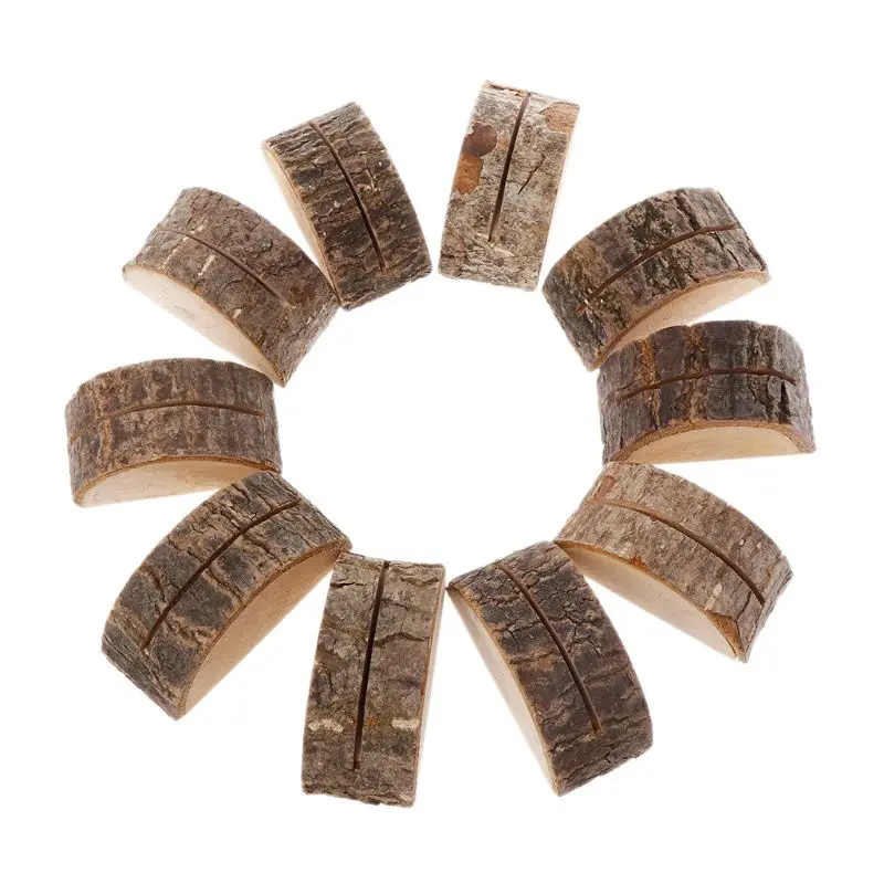 

10pcs Rustic Natural Table Name Number Place Card Holder Memo Note Photo Pi