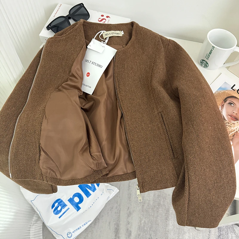 Высококачественное двухслойное кашемировое утолщенное пальто Bomon осень 2024 новая