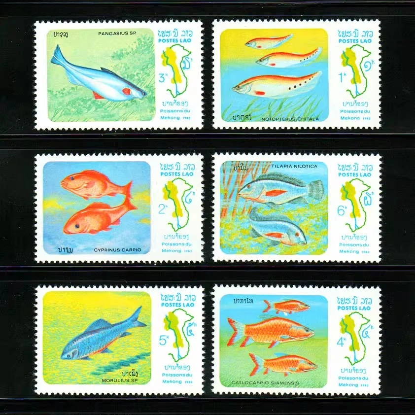 6 шт.компл. новый почтовый штамп Laos 1983 рыба-меч в Ричке Mekong почтовые марки MNH (art.: 3920d487e27f4) - 3920d487e27f4
