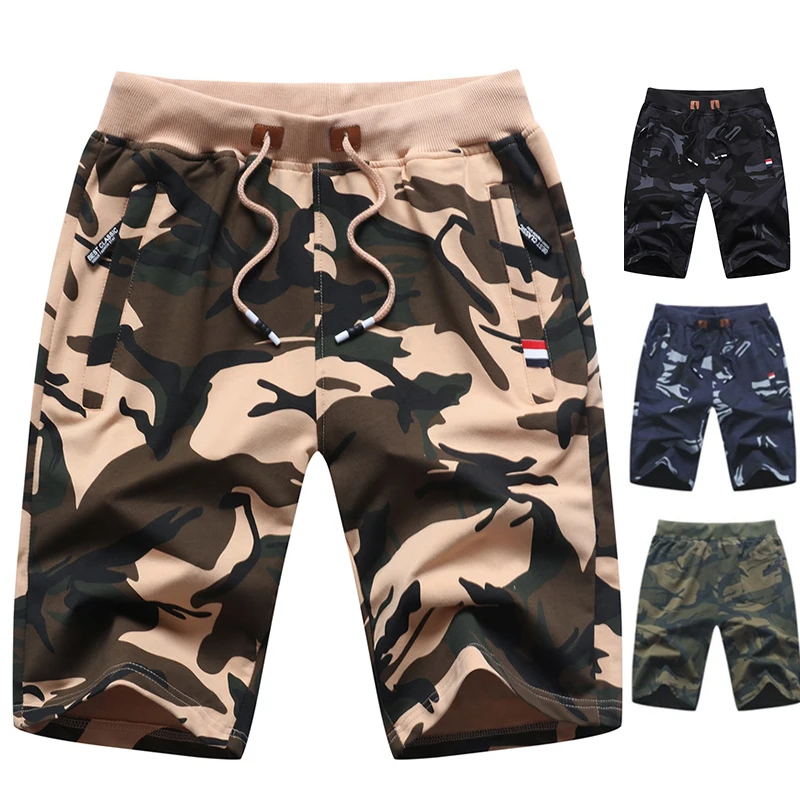 

Men's Camouflage Shorts Summer Teenager Cotton Blend Casual Sweatpants Combat Shorts Fashion Elastic Waist Beach Trouser