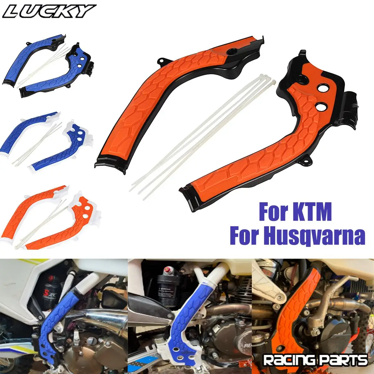 

X-Grip Frame Guard Protection Cover For Husqvarna KTM TE FE FC SX SXF EXC EXC-F 125 150 250 300 350 450 Dirt Bike MX Motocross