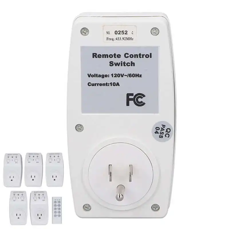 

Wireless Remote Control Electrical Outlet Switch Plug On Off Light Power Kit 1200W US Plug 120V