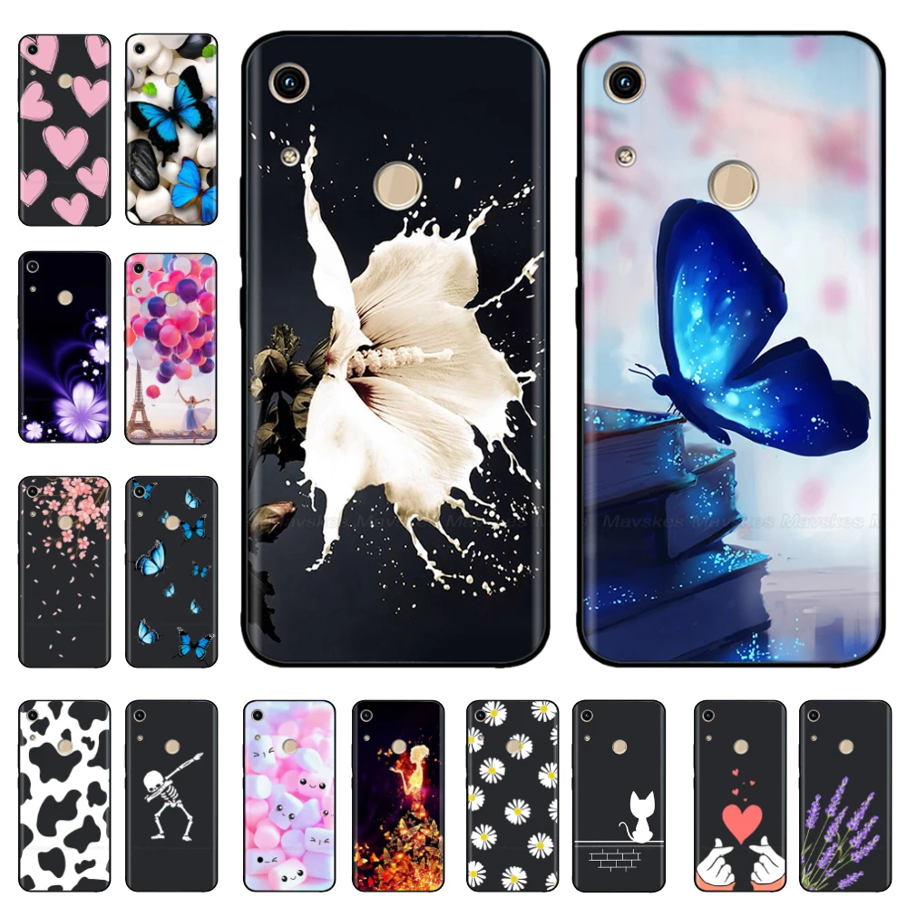 

For Huawei Honor 8A Pro JAT-L41 Case Cute Soft Black Silicone Back Cover For Huawei Honor 8A Pro Honor8 8C Case Soft Back Cover
