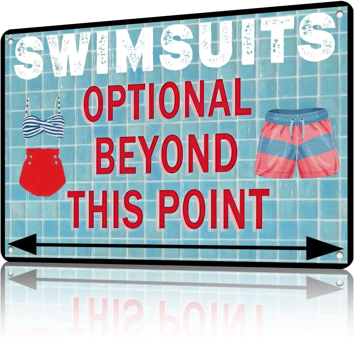 Swmsuts Optonl Beyond Ths Pont Metl Tn Sgn Vntge Swmmng Pool Sgns Funny Wll Decor Plque For Prty Wter Prk Outdoor Decorton