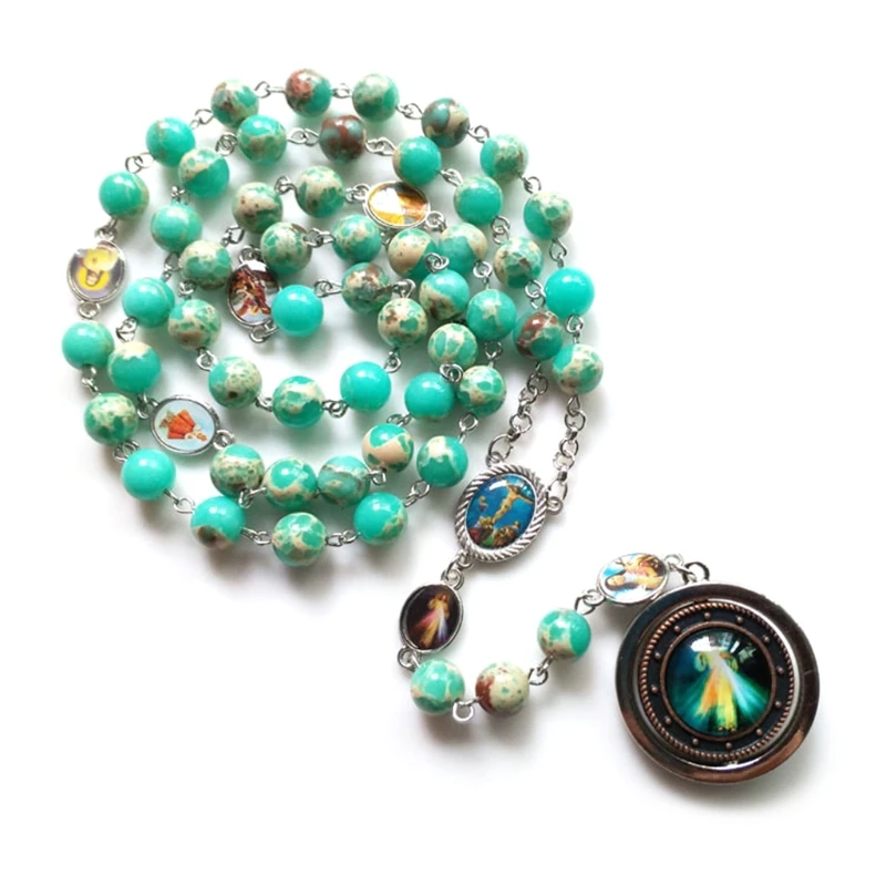 Винтажные четки католические молитвенные бусины ожерелье с Христом Иисусом