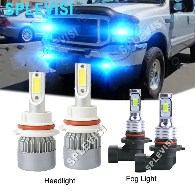 

9007 HB5 Car LED Headlight Hi Low Beam/9145 Foglight 8000K Ice For Ford F-250 F-350 Super Duty 2001 2002 2003 2004