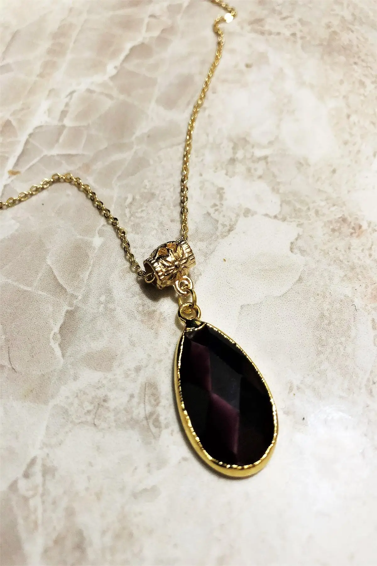 

Natural Cat 'S Eye Stone Gold Plated Handmade Women Necklace Tkrb61