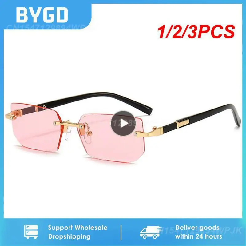 

Очки солнцезащитные без оправы UV400 для мужчин и женщин, Модные прямоугольные солнечные аксессуары с градиентом, в стиле панк, с защитой от ультрафиолета, 1/2/3 шт.