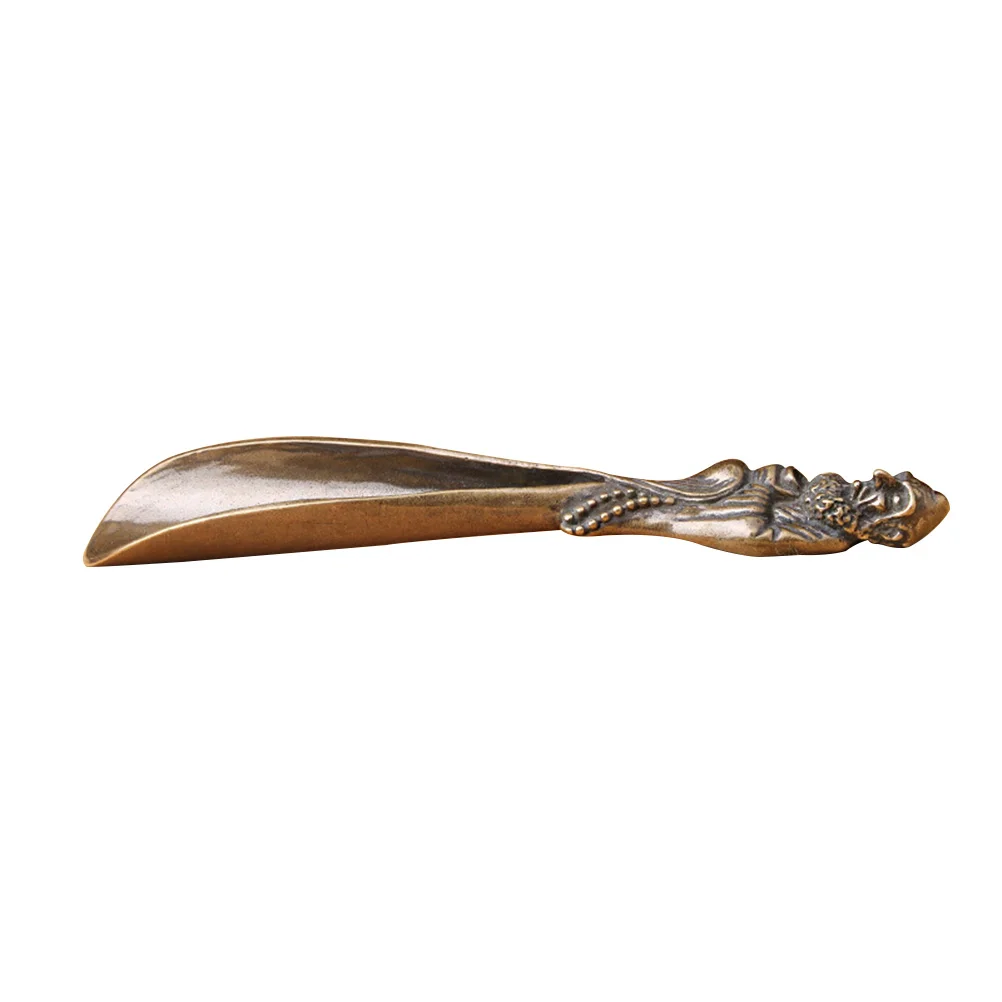 

Tea Scoop Spoon Brass Kung Fuzen Retro Leaf Practical Teaspoon Coffee Smooth Reusable Style Simple Kitchen Powder Classical