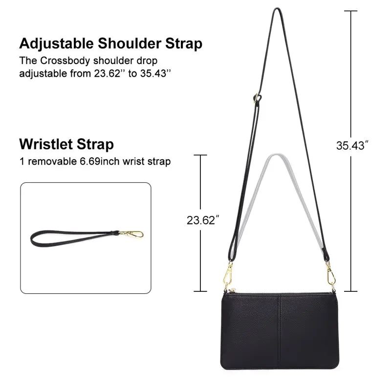 Wristlet Clutch Small Women Crossbody Shoulder Bag Wallet Purses RIFD Card Slots
