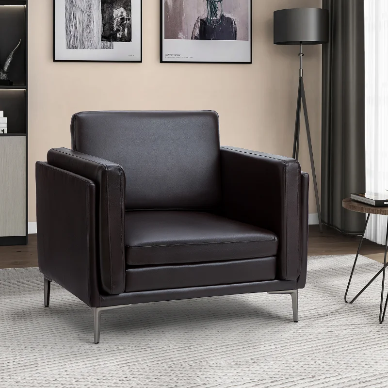 

Eugen 37.8" Wide Arm Chair Brown Solid Wood [US Stock]