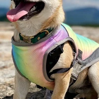 summer pet dog vest rainbow breathable cooling puppy coat cooling vest outdoor sun protection refreshing french bulldog clothing