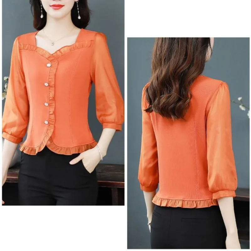 Женский пуловер на пуговицах однотонный тонкий короткий топ с V-образным вырезом