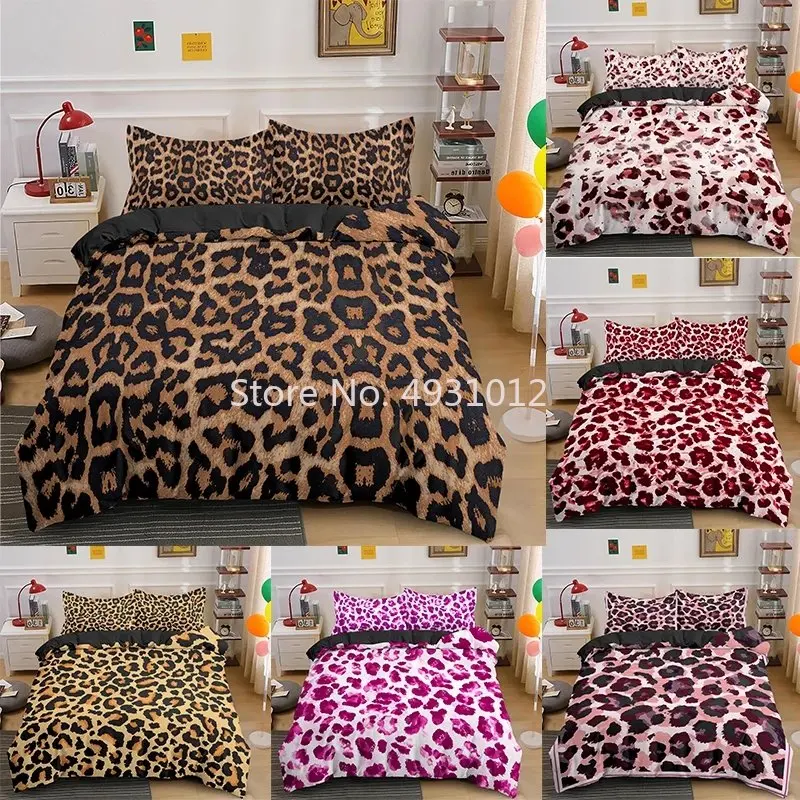 

Fashion Leopard Series 3D Print Bedding Set Duvet Cover For Kids Teens Adult Quilt Comforter Bedspread With Pillowcase