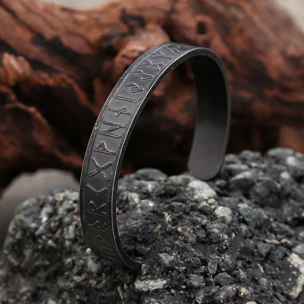 Браслет-манжета из нержавеющей стали в стиле викингов