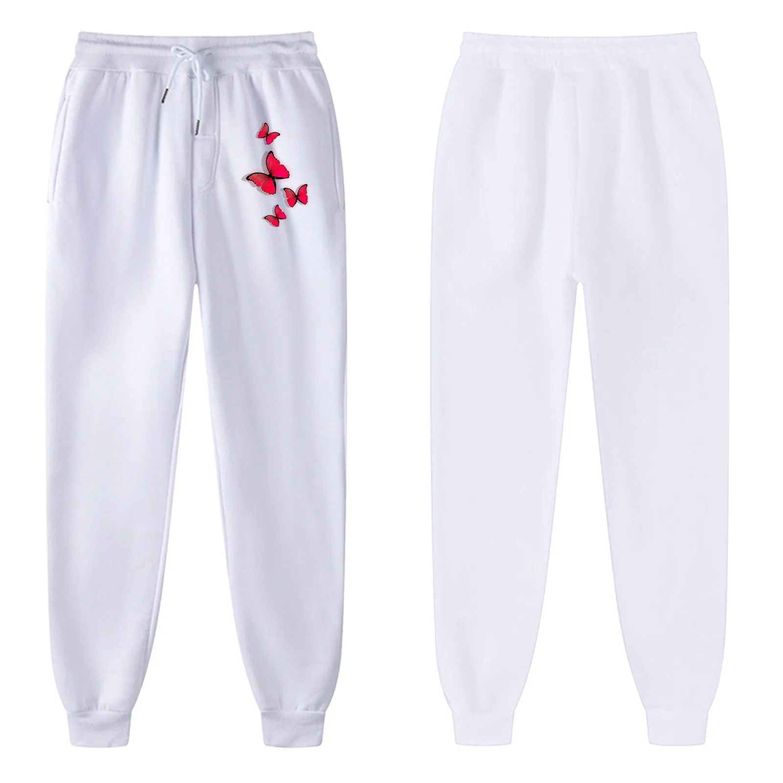 

Colo Work Pants for Women Womens Sport Trousers Mid Waist Red Butterfly Prints Summer Pants for Women Casual for Curvy Women