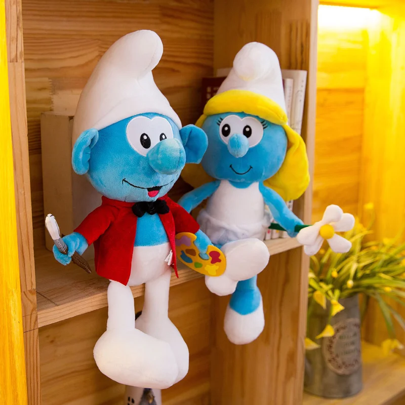 

2022 Cute Anime Cartoon Smurfs Plush Toy Disney Smurfs Painter Engineer Chef Modeling Plush Toys Children's Birthday Gifts 40CM