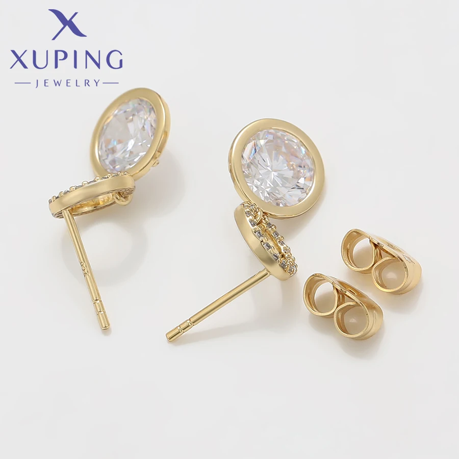 Женские серьги-гвоздики Xuping простые круглые золотого цвета аксессуары для