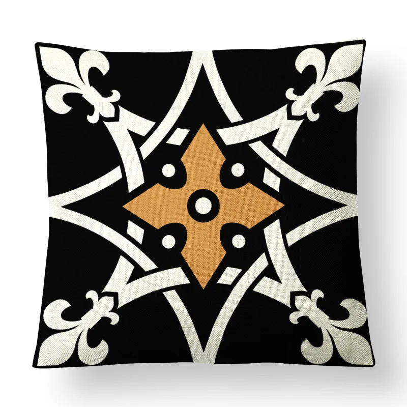 Богемная Подушка льняная Геометрическая подушка наволочка для подушки с принтом