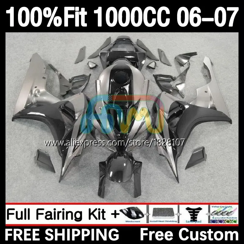 

100%Fit Fairing For HONDA CBR 1000 RR CBR1000 RR CC 1000RR 1000CC 36No.45 CBR1000RR Silver black 06 07 2006 2007 Injection Body