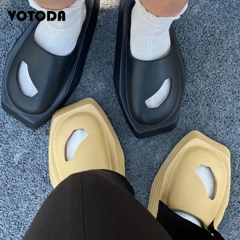 

New Luxury Summer Women Muller Slippers Men Solid Color Beach Sandals Outdoor Fashion Punk Women’s Shoes Unisex Slides Plus Size