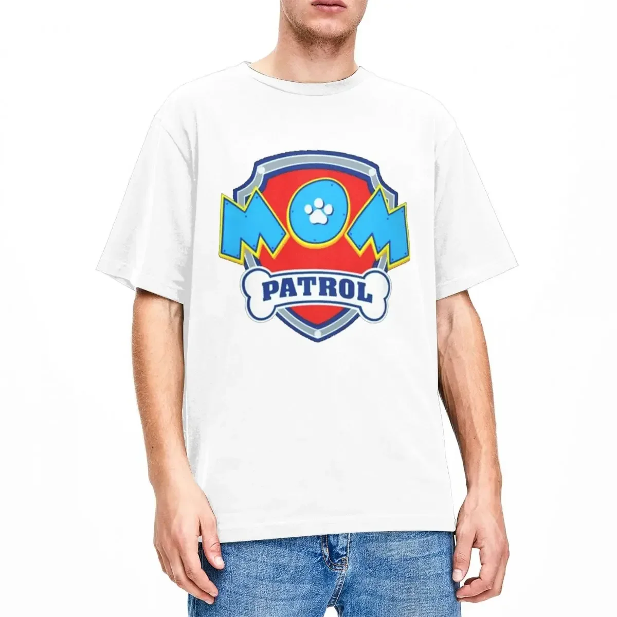 Логотип Mom Patrol для мужчин и женщин футболка с забавным рисунком собаки