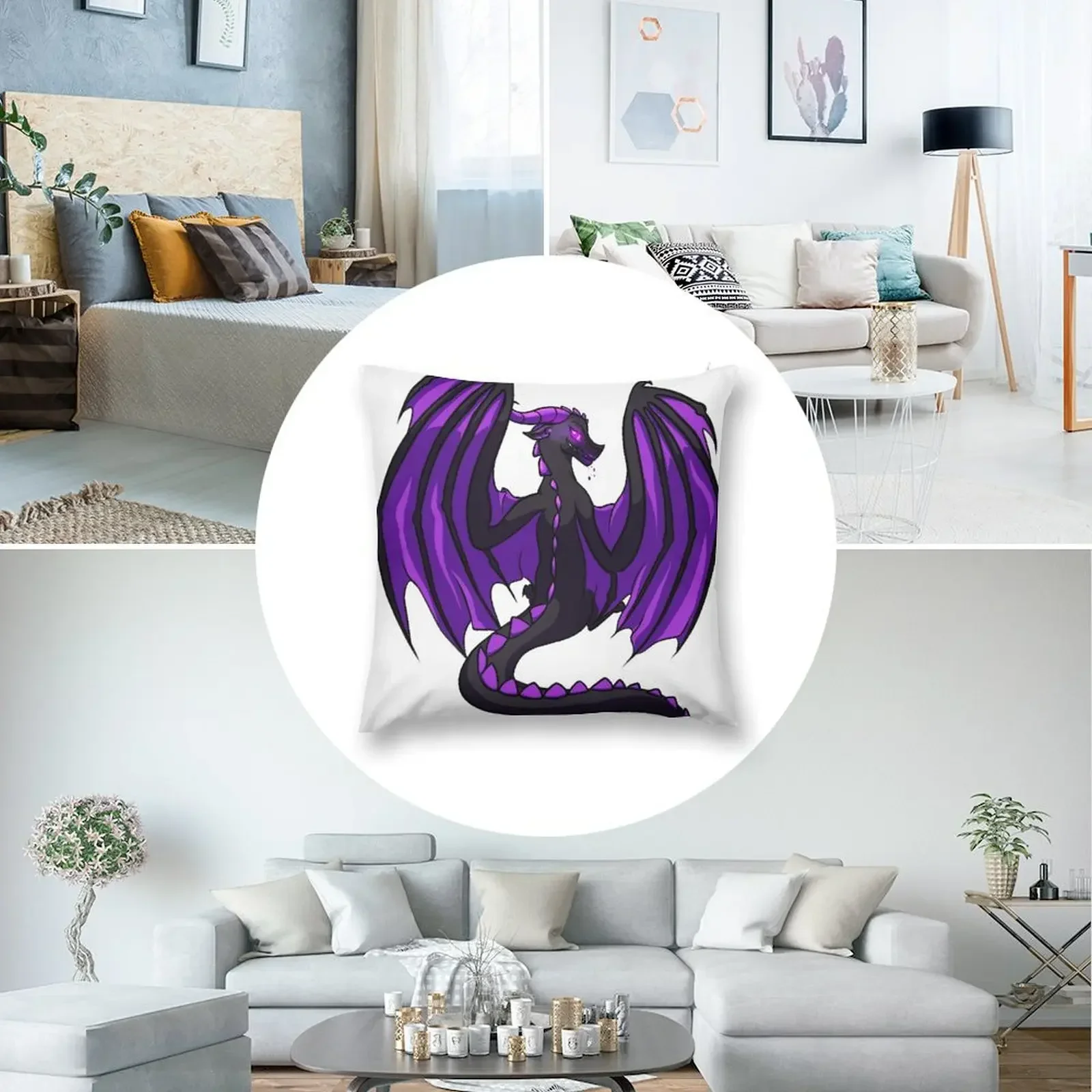 Эндер Дракон (безопасная версия) Декоративная наволочка для дивана Подушка