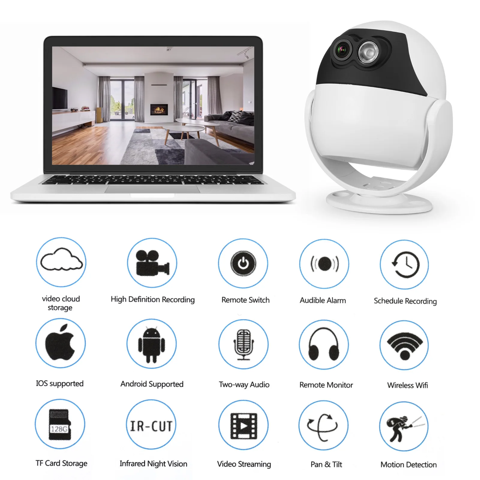 

Мини-IP-камера Tuya HD 1080P Wi-Fi для системы видеонаблюдения
